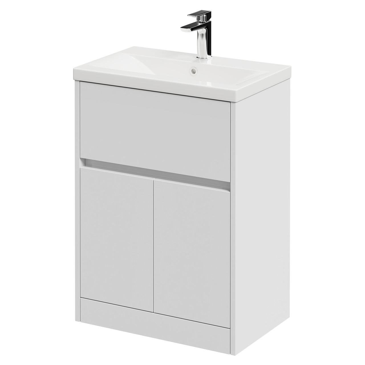 Montego 1 Drawer 2 Door Vanity Unit with Glide Basin