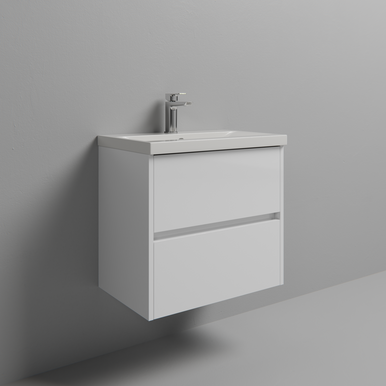 Wholesale Domestic Gloss White Montego Wall Mounted 2 Drawer Vanity Unit With Glide Basin | | Mdf | 600Mm