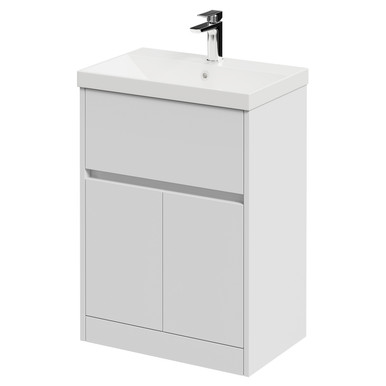 Wholesale Domestic Satin White Montego 1 Drawer 2 Door Vanity Unit With Rimini Basin | | Mdf | 600Mm