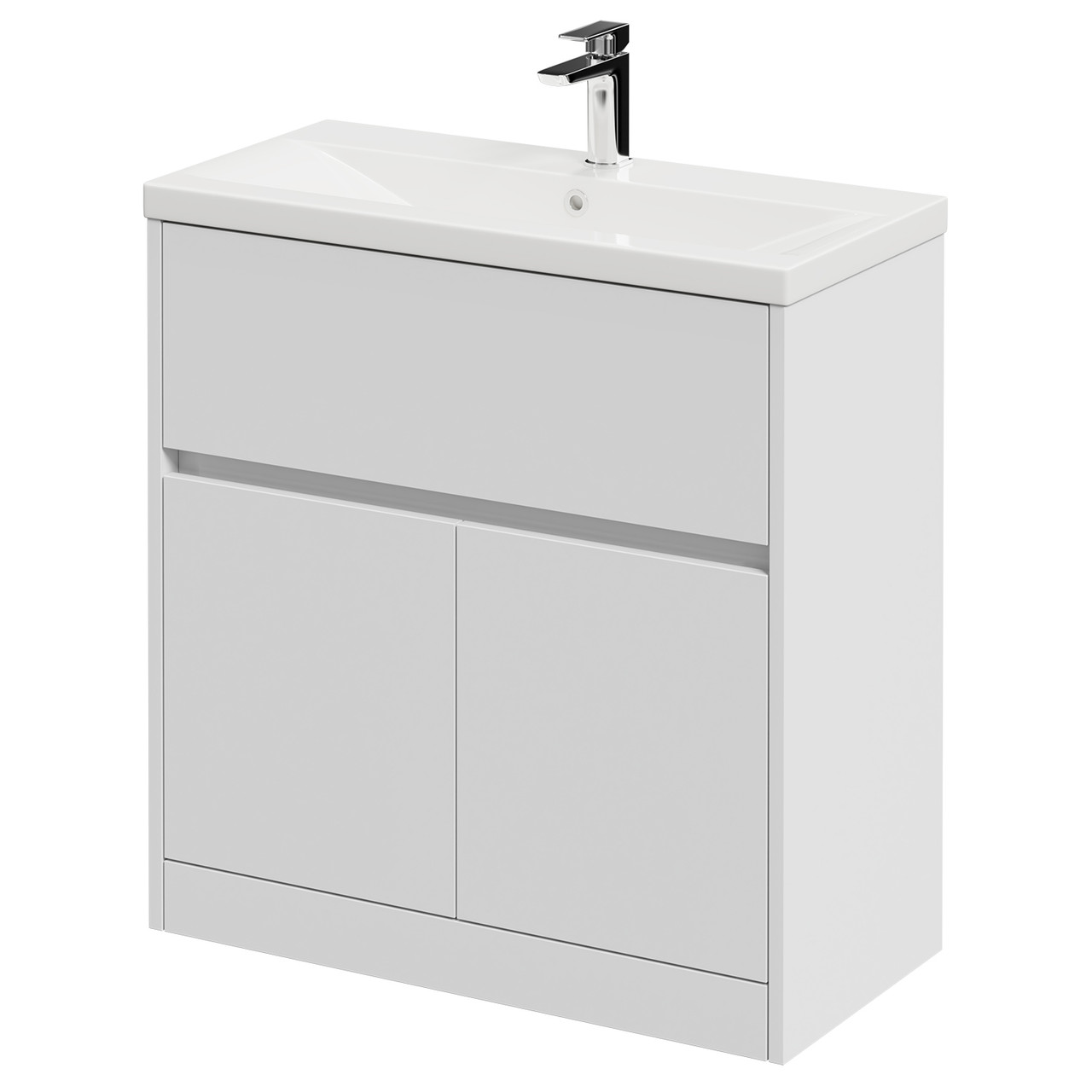 Montego 1 Drawer 2 Door Vanity Unit with Glide Basin