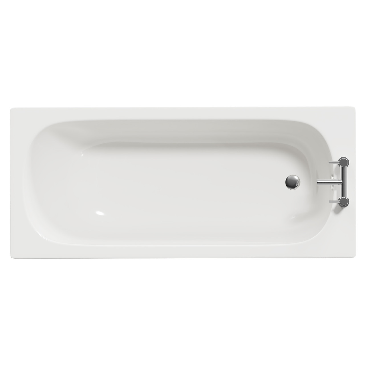 Elara Straight Single Ended Steel Bath with 2 Tap Holes including Legs