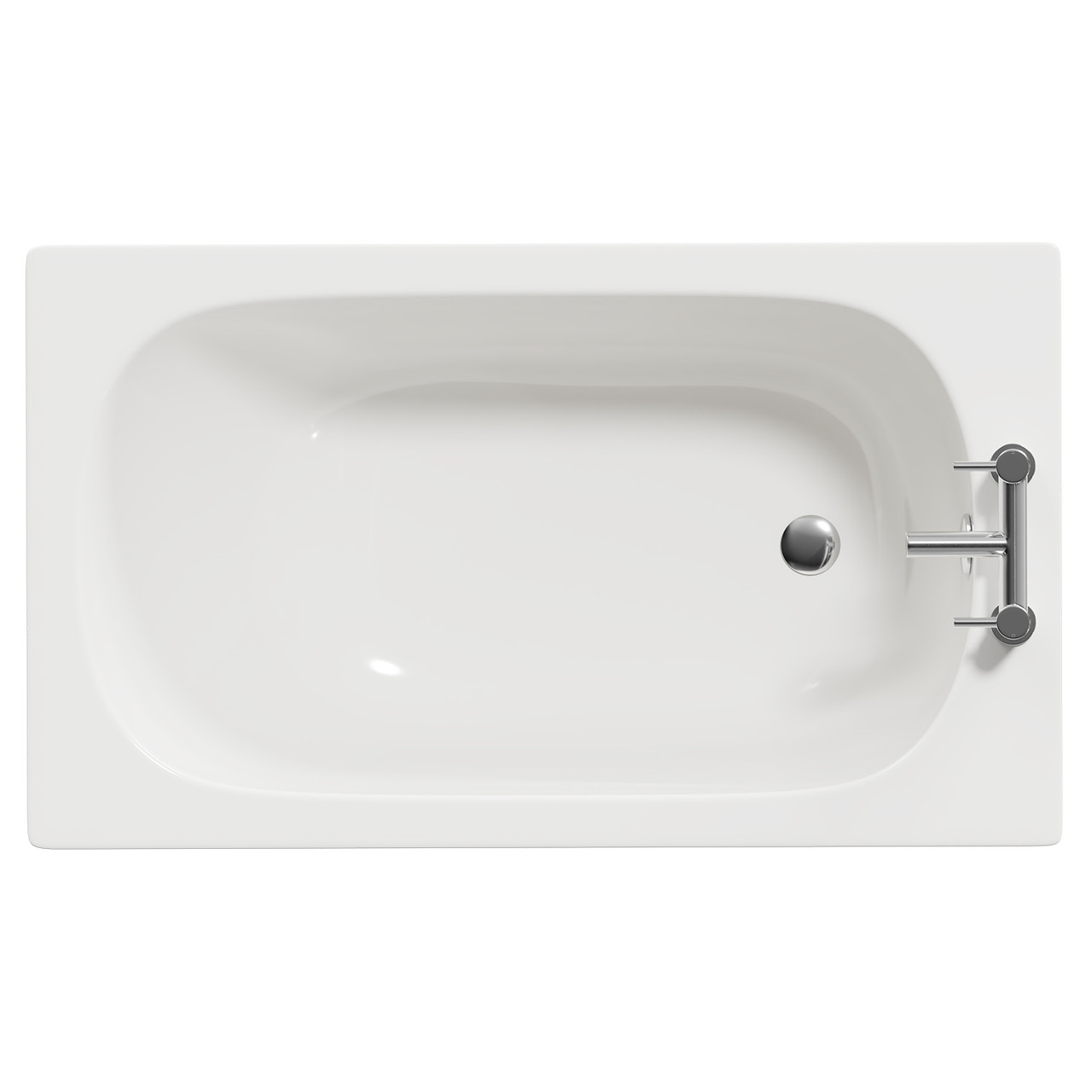 Elara Straight Single Ended Steel Bath with 2 Tap Holes including Legs