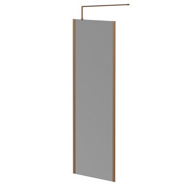 Wholesale Domestic Brushed Bronze Pacco 8Mm Smoked Glass Walk In Shower Screen Including Wall Channel With End Profile And Support Bar | | Glass/Aluminium | 1950Mm X 700Mm