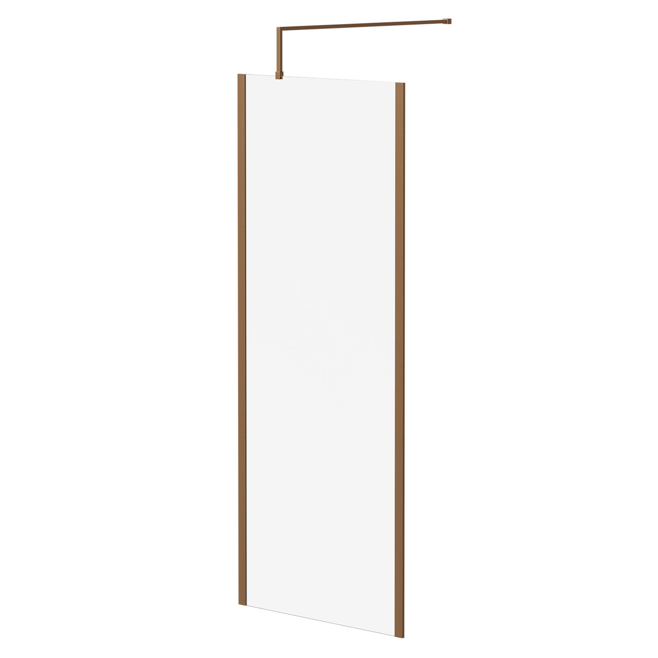 Wholesale Domestic Brushed Bronze Pacco 8Mm Clear Glass Walk In Shower Screen Including Wall Channel With End Profile And Support Bar | | Glass/Aluminium | 1850Mm X 760Mm