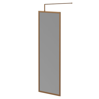 Wholesale Domestic Brushed Bronze Pacco 8Mm Smoked Glass Fully Framed Walk In Shower Screen Including Wall Channel And Support Bar | | Glass/Aluminium | 1950Mm X 700Mm