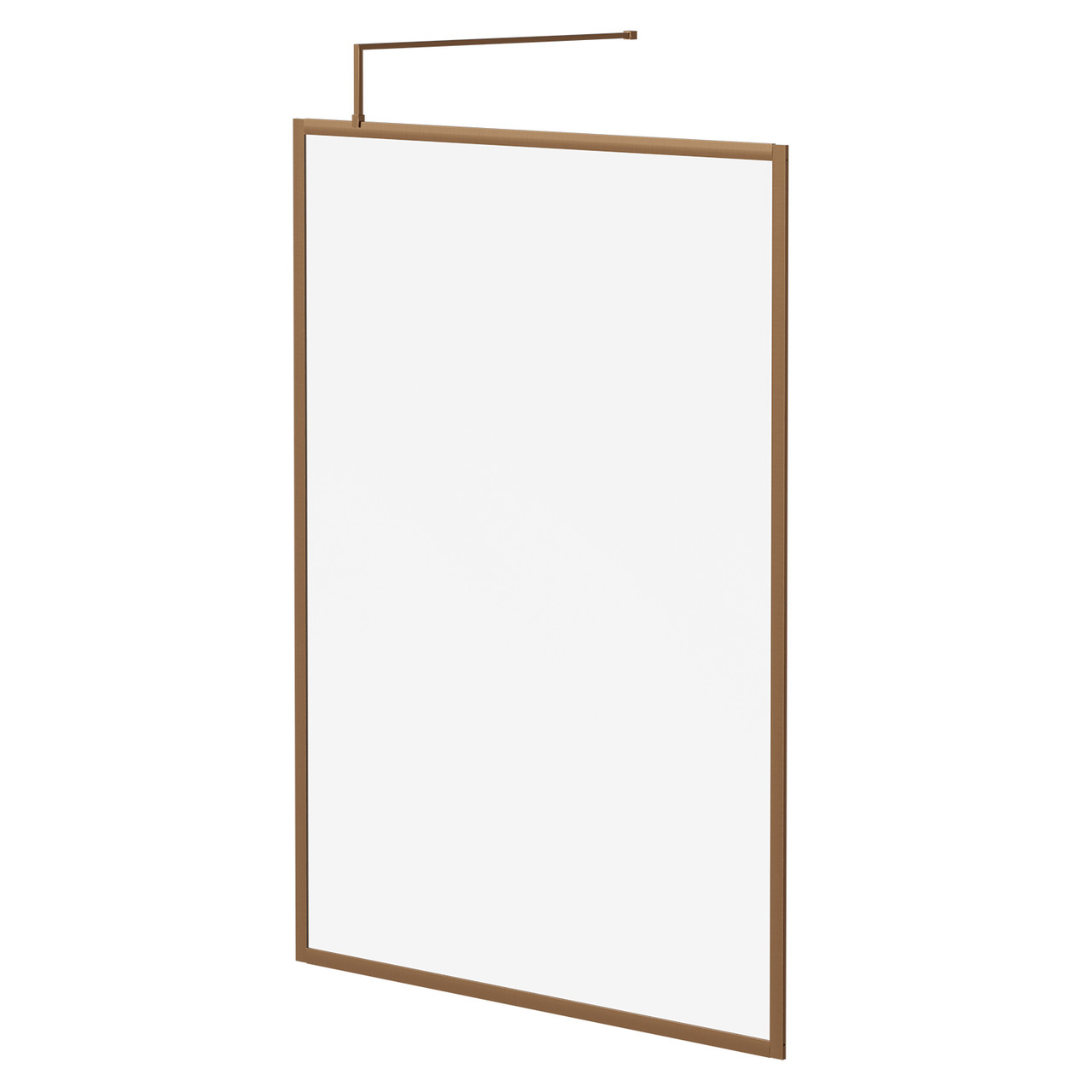Pacco 8mm Clear Glass Fully Framed Walk In Shower Screen including Wall Channel and Support Bar