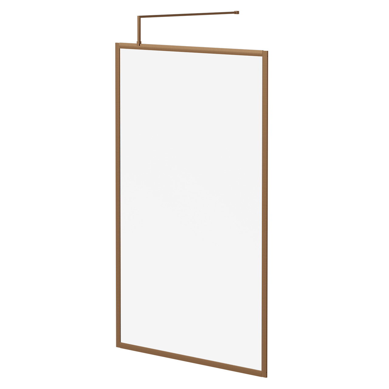 Pacco 8mm Clear Glass Fully Framed Walk In Shower Screen including Wall Channel and Support Bar
