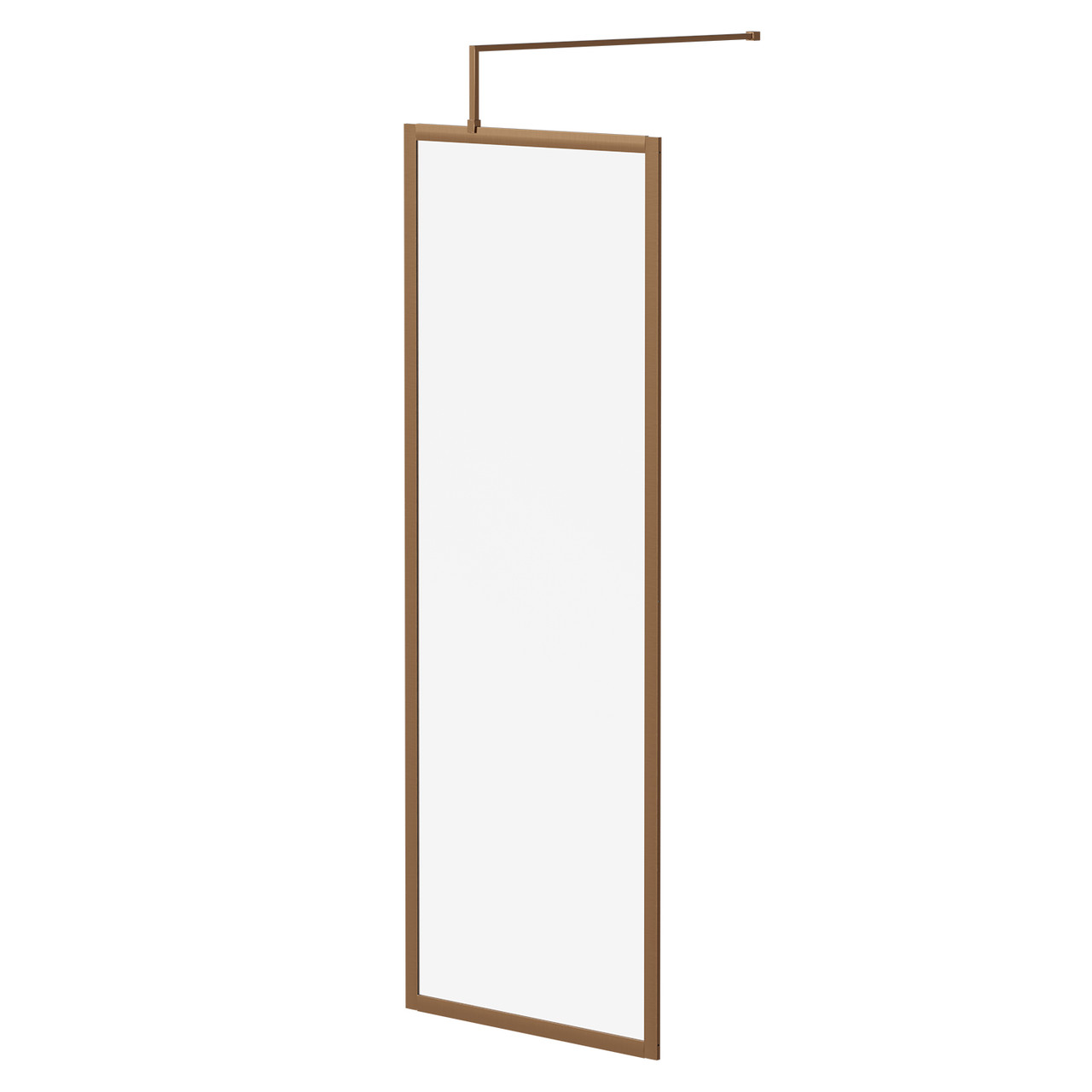 Pacco 8mm Clear Glass Fully Framed Walk In Shower Screen including Wall Channel and Support Bar
