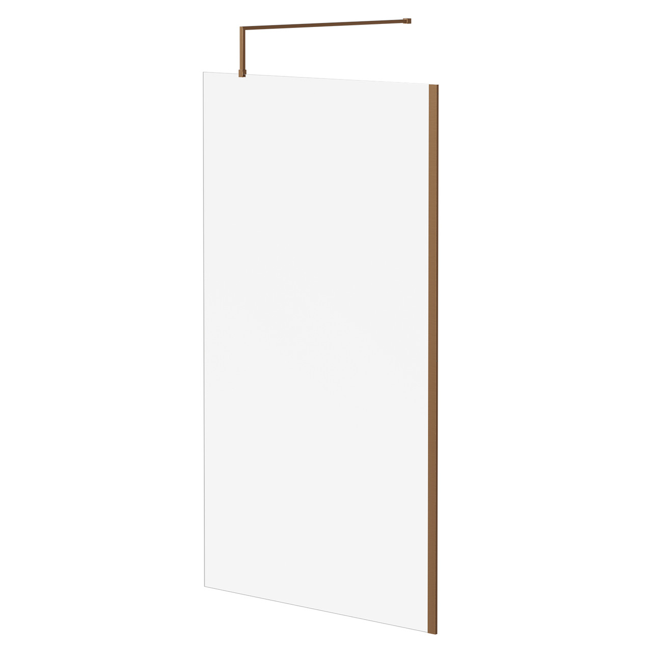 Pacco 8mm Clear Glass Walk In Shower Screen including Wall Channel and Support Bar
