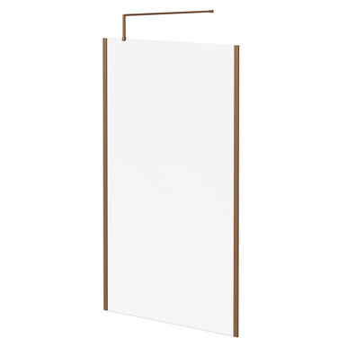Wholesale Domestic Brushed Bronze Pacco 8Mm Clear Glass Walk In Shower Screen Including Wall Channel With End Profile And Support Bar | | Glass/Aluminium | 1850Mm X 1200Mm