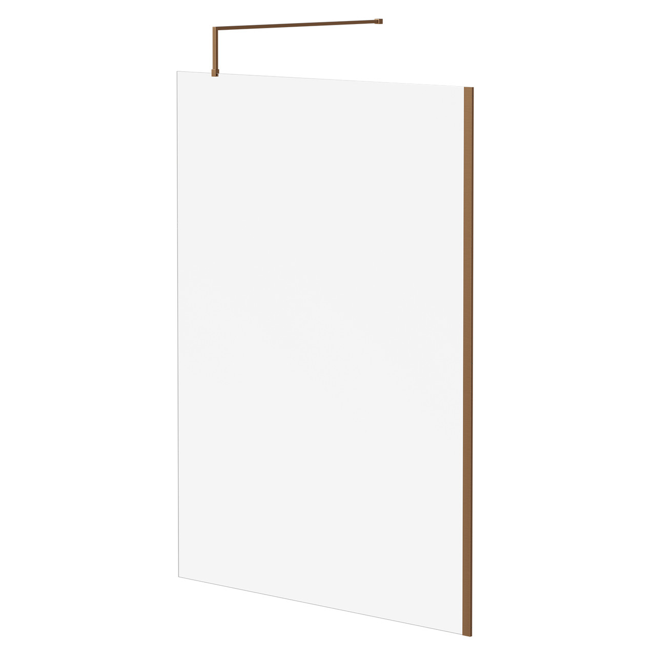 Pacco 8mm Clear Glass Walk In Shower Screen including Wall Channel and Support Bar