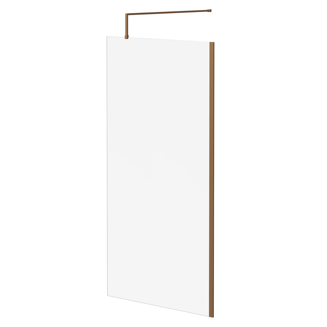 Pacco 8mm Clear Glass Walk In Shower Screen including Wall Channel and Support Bar
