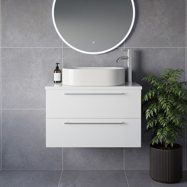 Napoli 390 Wall Mounted 2 Drawer Vanity Unit for Countertop Basins