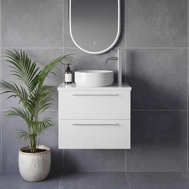 Napoli 390 Wall Mounted 2 Drawer Vanity Unit for Countertop Basins