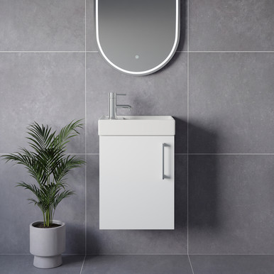 Napoli Cube Wall Mounted Single Door Vanity Unit with Align Basin