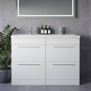 Napoli 390 4 Drawer Vanity Unit with Double Glide Basins