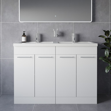 Napoli 390 4 Door Vanity Unit with Double Lucia Basins