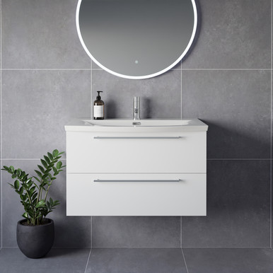 Napoli 390 Wall Mounted 2 Drawer Vanity Unit with Arc Basin