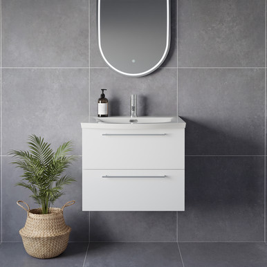 Napoli 390 Wall Mounted 2 Drawer Vanity Unit with Arc Basin