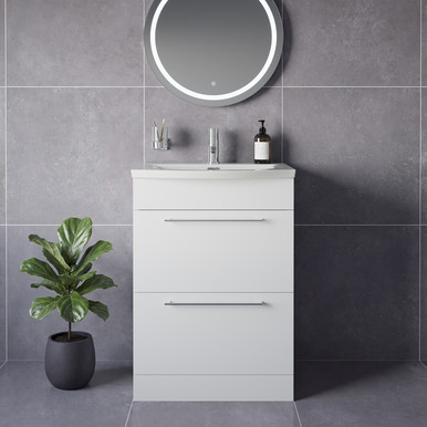 Napoli 390 2 Drawer Vanity Unit with Arc Basin