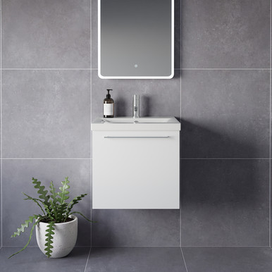 Napoli 390 Wall Mounted Single Drawer Vanity Unit with Glide Basin
