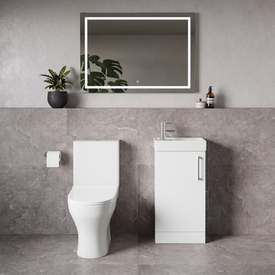 Napoli Cube Single Door Vanity Unit and Jubilee Toilet Suite with Align Basin