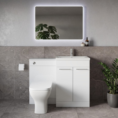 Napoli 390 2 Door Vanity Unit Toilet Suite with Glide Basin