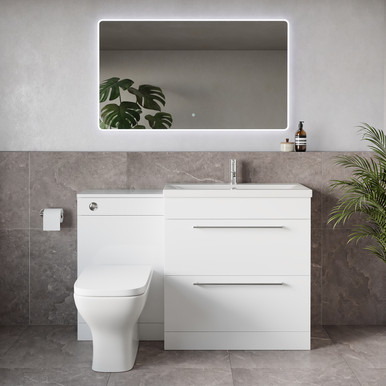 Napoli 390 2 Drawer Vanity Unit Toilet Suite with Glide Basin