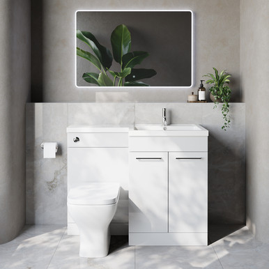 Napoli 460 2 Door Vanity Unit Toilet Suite with Right Hand Square Lucia Basin