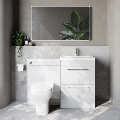 Napoli 390 Cento 2 Drawer Vanity Unit Toilet Suite with Glide Basin