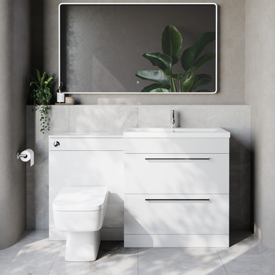 Napoli 390 Cento 2 Drawer Vanity Unit Toilet Suite with Glide Basin