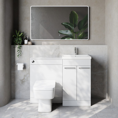 Napoli 390 Cento 2 Door Vanity Unit Toilet Suite with Glide Basin