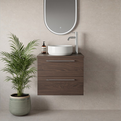Napoli 390 Wall Mounted 2 Drawer Vanity Unit for Countertop Basins