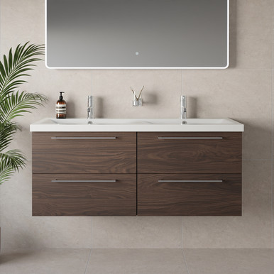 Napoli 390 Wall Mounted 4 Drawer Vanity Unit with Double Glide Basins