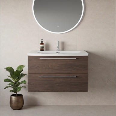 Napoli 390 Wall Mounted 2 Drawer Vanity Unit with Arc Basin