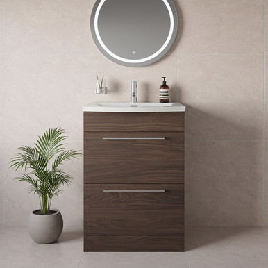 Napoli 390 2 Drawer Vanity Unit with Arc Basin