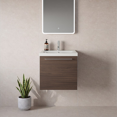 Napoli 390 Wall Mounted Single Drawer Vanity Unit with Glide Basin