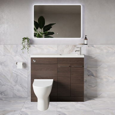 Napoli 250 2 Door Vanity Unit Toilet Suite with Round Silvo Basin