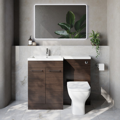 Napoli 460 2 Door Vanity Unit Toilet Suite with Left Hand Square Lucia Basin