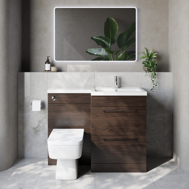 Napoli 460 2 Drawer Vanity Unit Toilet Suite with Right Hand Square Lucia Basin