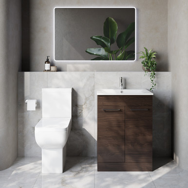 Napoli 460 2 Door Vanity Unit and Tacoma Comfort Height Toilet Suite with Angel Basin