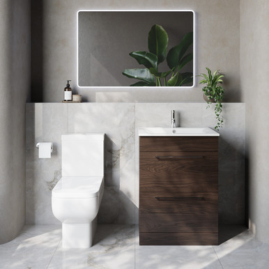 Napoli 460 2 Drawer Vanity Unit and Tacoma Comfort Height Toilet Suite with Angel Basin