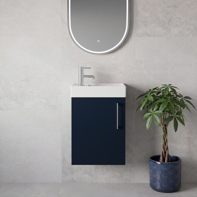 Napoli Cube Wall Mounted Single Door Vanity Unit with Align Basin