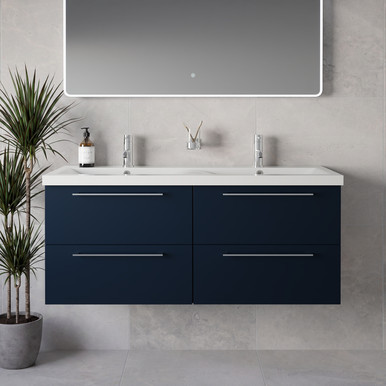 Napoli 390 Wall Mounted 4 Drawer Vanity Unit with Double Glide Basins