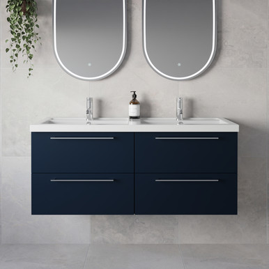 Napoli 390 Wall Mounted 4 Drawer Vanity Unit with Double Lucia Basins