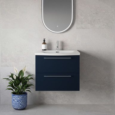Napoli 390 Wall Mounted 2 Drawer Vanity Unit with Arc Basin