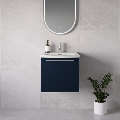 Napoli 390 Wall Mounted Single Drawer Vanity Unit with Arc Basin
