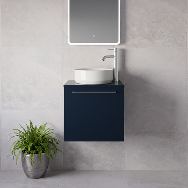 Napoli 390 Wall Mounted Single Drawer Vanity Unit for Countertop Basins