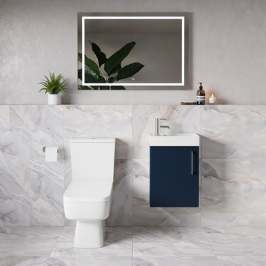 Napoli Cube Single Door Wall Mounted Vanity Unit and Toilet Suite with Align Basin
