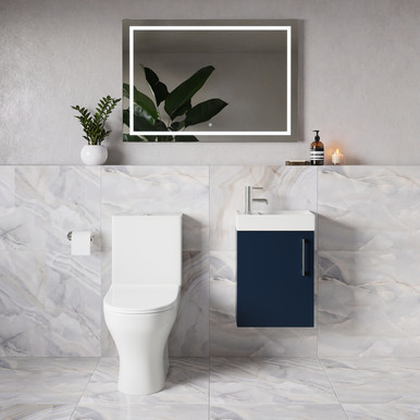 Napoli Cube Single Door Wall Mounted Vanity Unit and Jubilee Toilet Suite with Align Basin